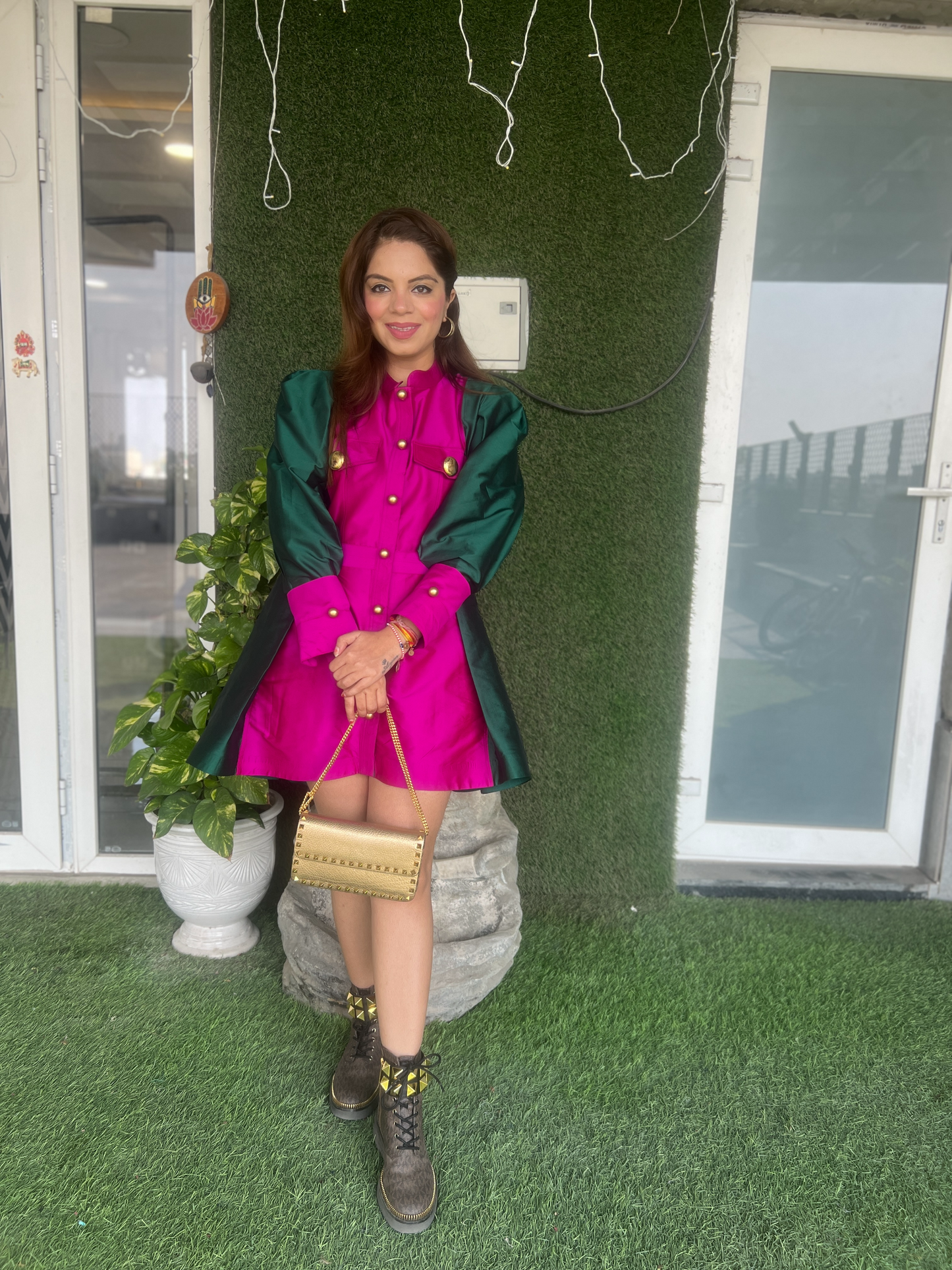 Two-Colored Flared Dress – Elegant & Chic Women's Fashion