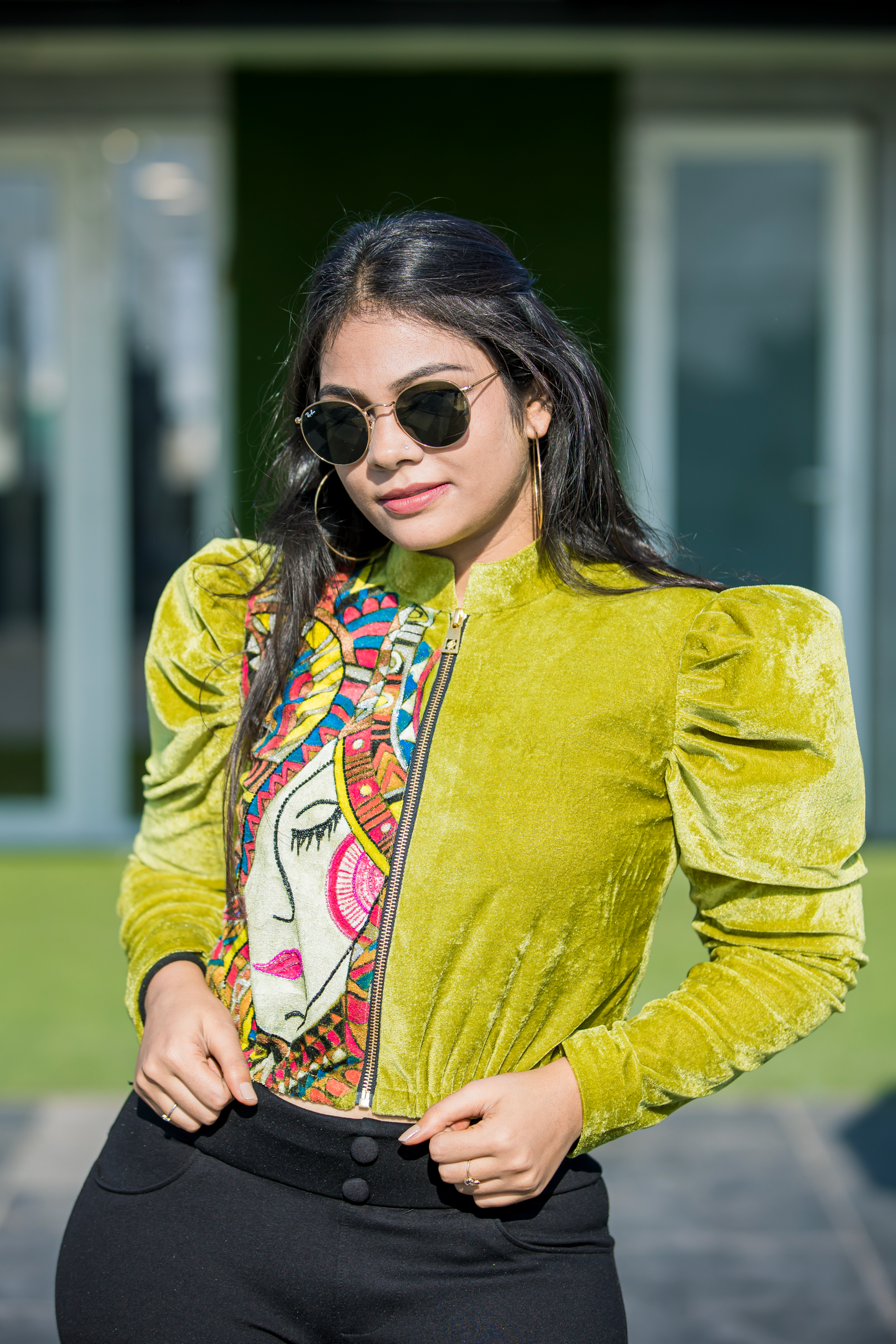 Boho Hand-Painted Zip Jacket – Unique Artistic Style for Women