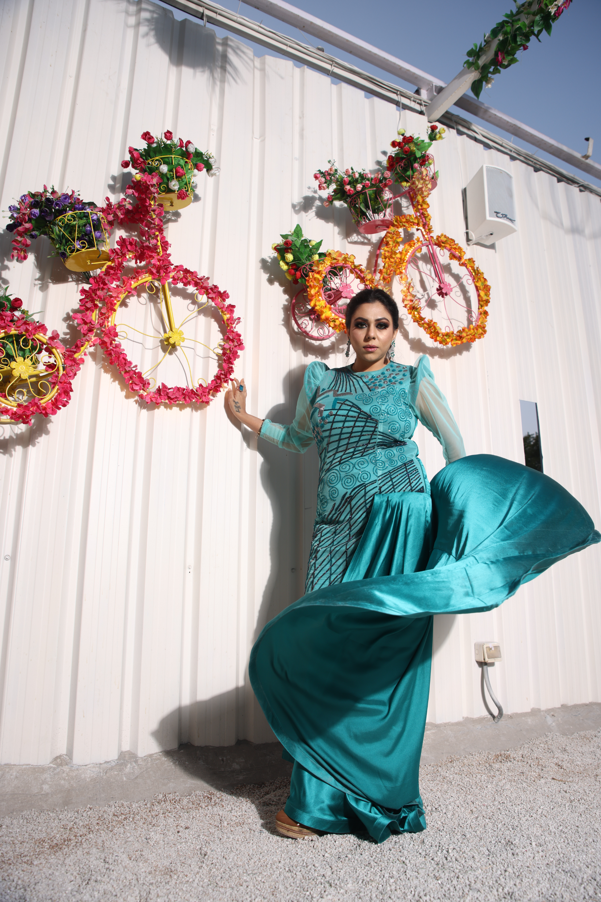 embroidered-short-dress-floor-flare