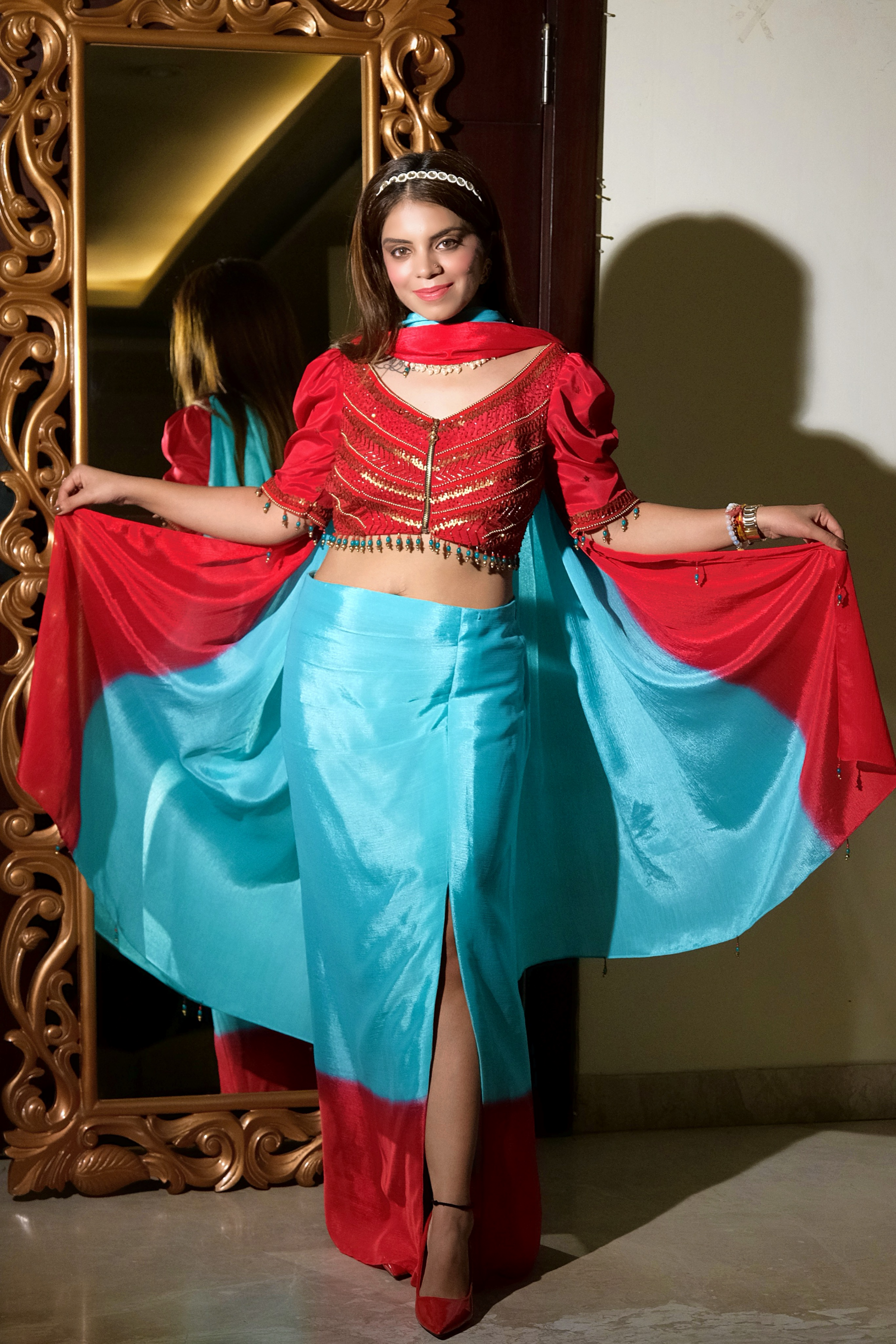 Effortless hook-and-go pre-stitched saree for women – ready-to-wear Indian drape