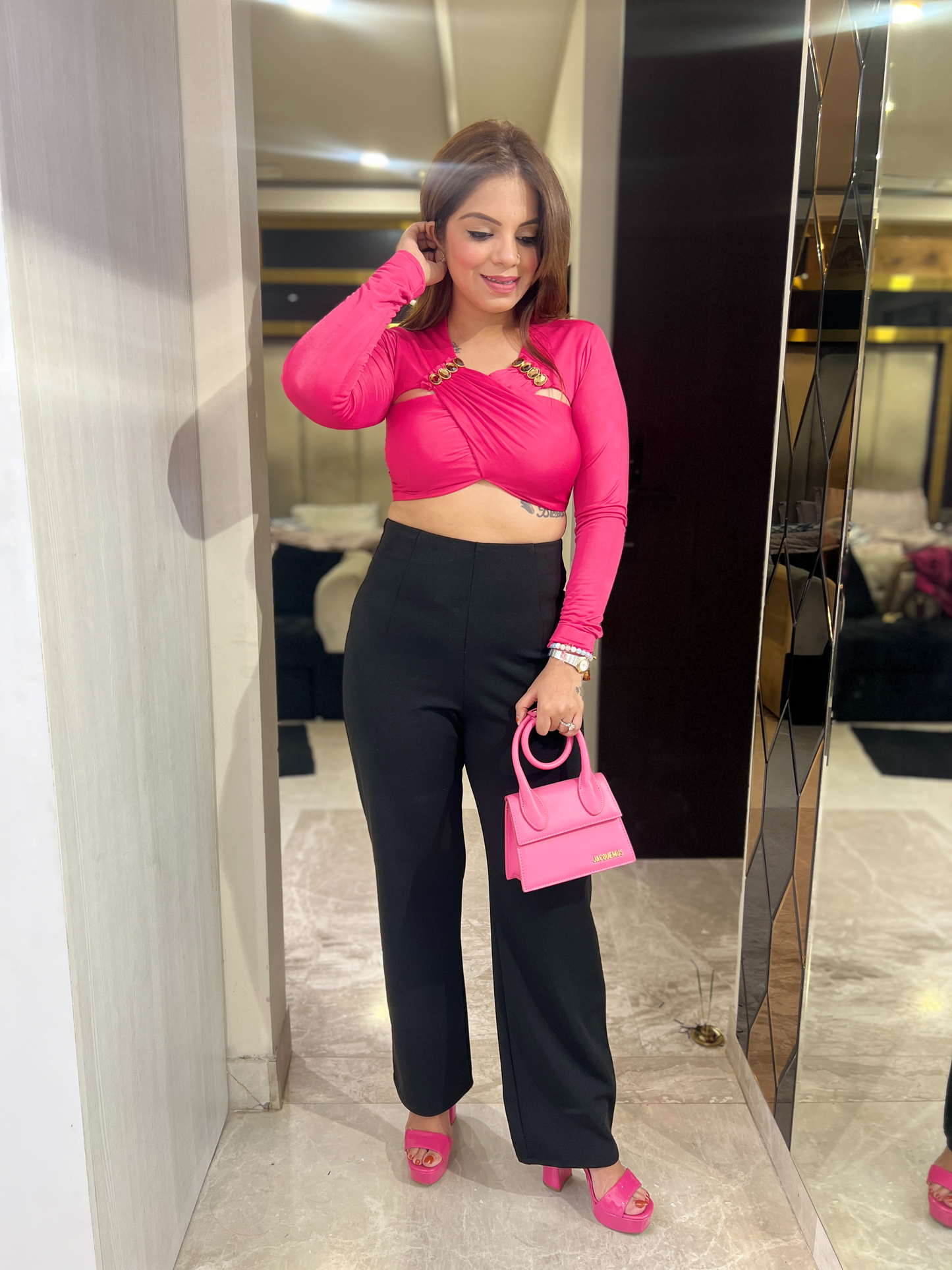 Hot Pink Cropped Top for Women – Bold, Comfortable, and Perfect for Day-to-Night