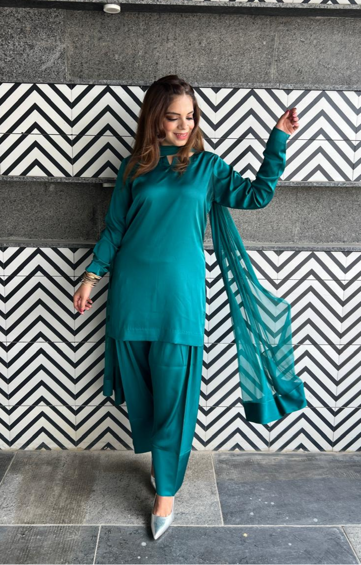 Ethnic wear wide leg suit set for festive occasions