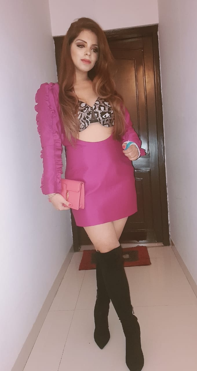 Silk hot pink dress with tiger sequin embellishments – glamorous party outfit for women