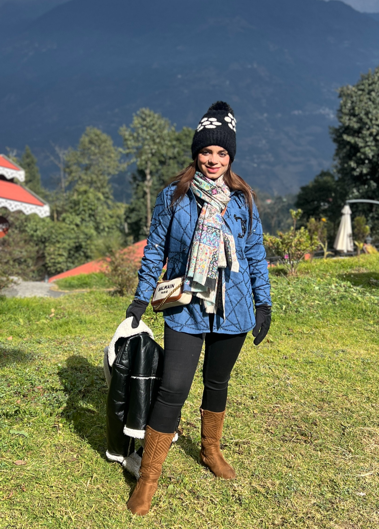Model wearing personalized denim shirt – stylish custom outfit for casual wear

